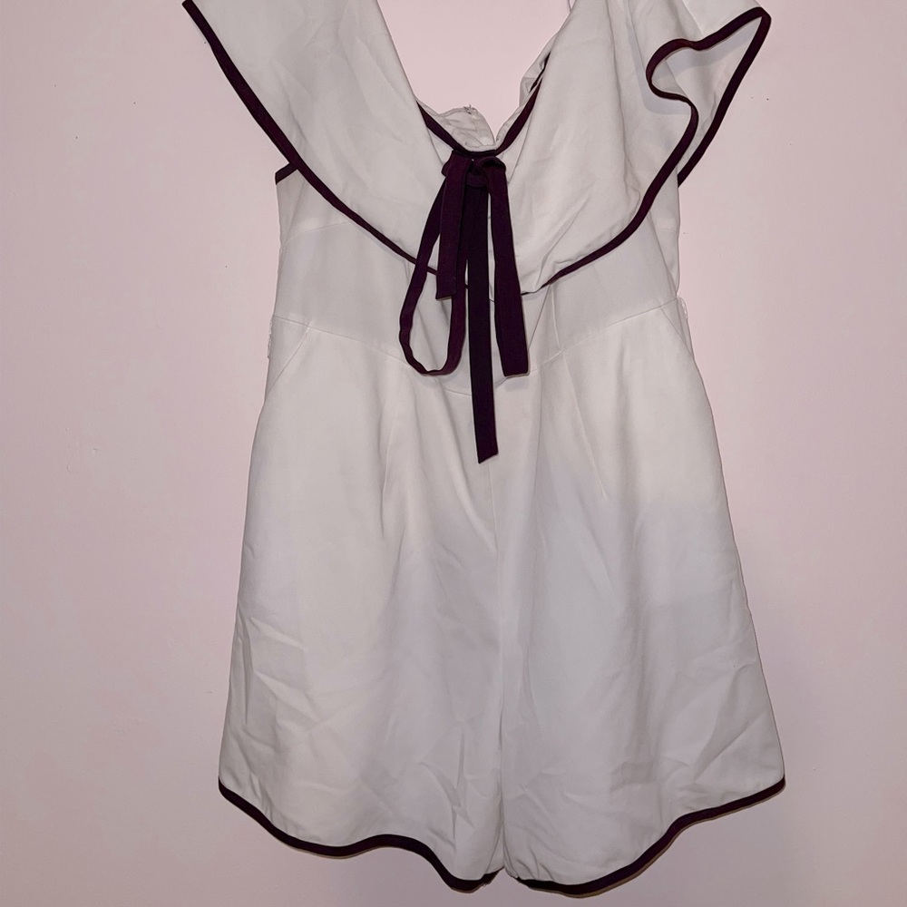 Plum and white romper